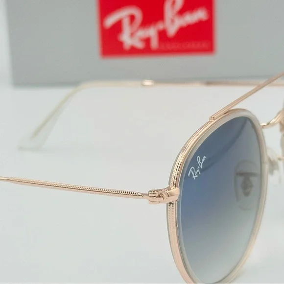 Ray-Ban Unisex Sunglasses Round RB3647N 51-22-145 Copper w/ Gradient Blue Lens